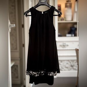 Betsey Adam’s EUC Size 8 Sleeveless Black Sequined Cocktail  Mini Dress (0607)